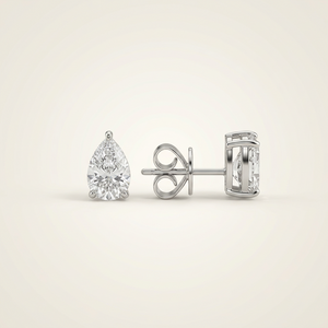 Pear Cut 18K Lab Diamond Earstud