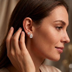 Pear Cut 18K Lab Diamond Earstud