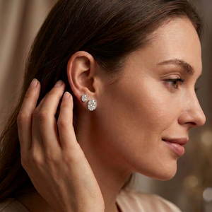 Oval Cut 18K Lab Diamond Earstud