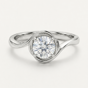 Swirling 4 Prong Ring