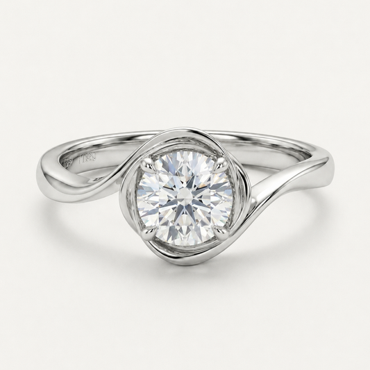 Swirling 4 Prong Ring
