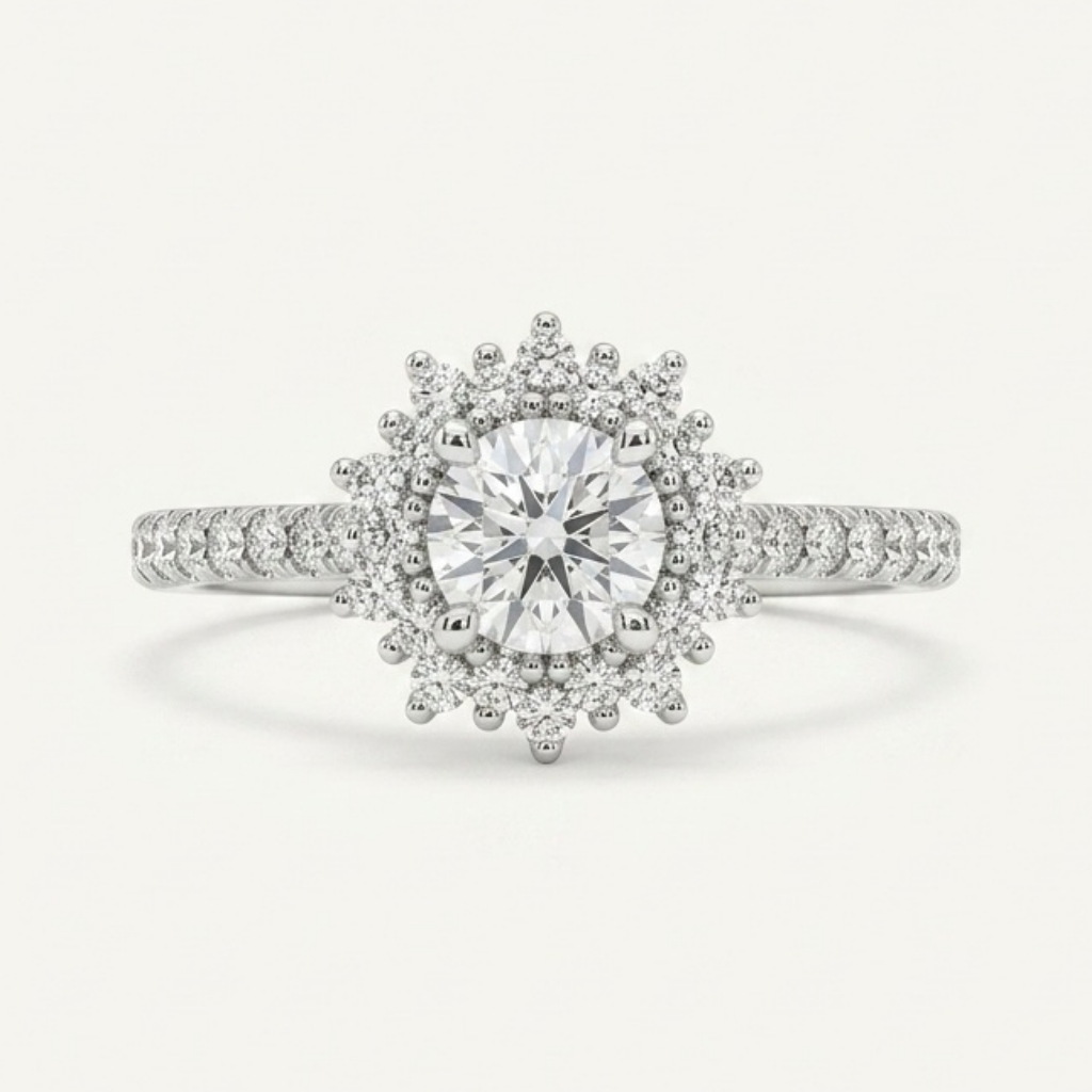 Aurora Halo Diamond Ring