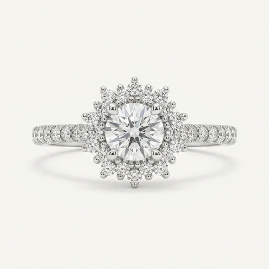 Aurora Halo Diamond Ring