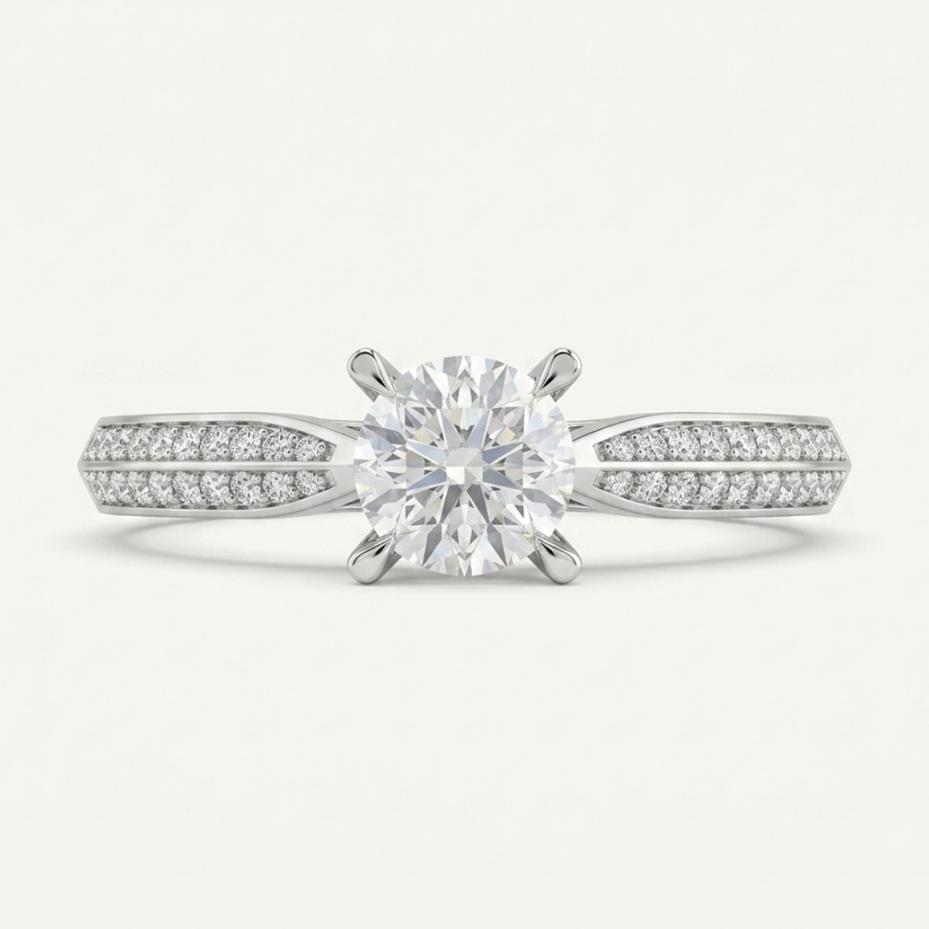 Pave Split Band Modern Ring