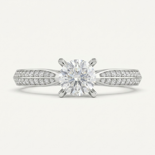 Pave Split Band Modern Ring