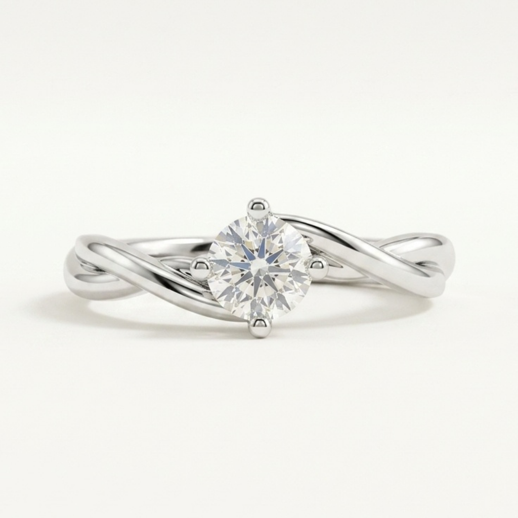 Interlace Solitaire Ring