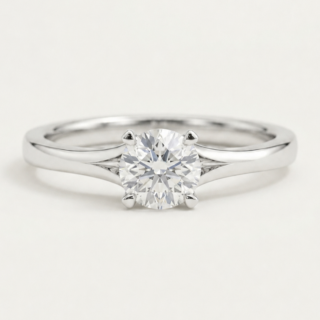 Subtle Heart Prongs Ring