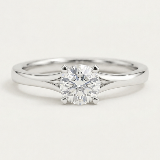 Subtle Heart Prongs Ring