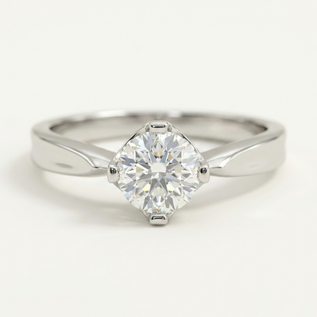 Geometric Solitaire Ring