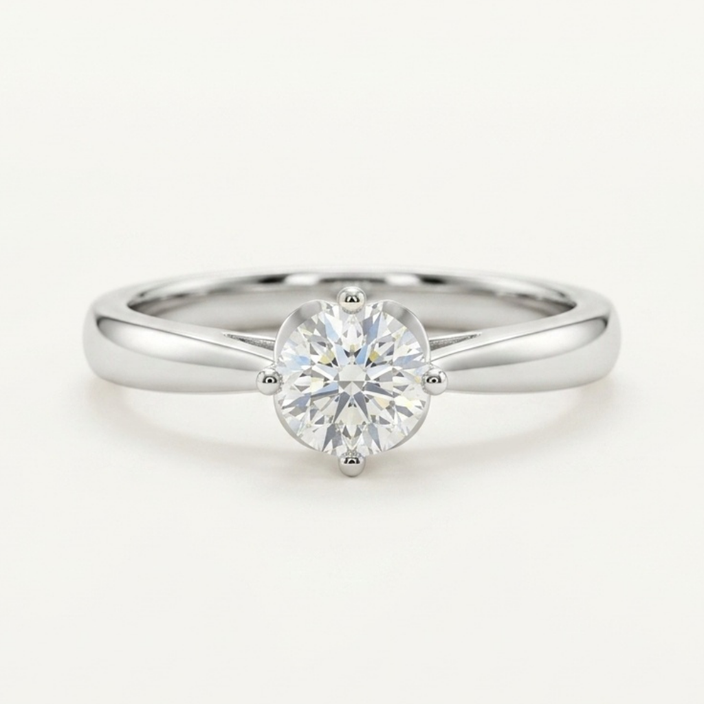 Cathedral Crown Solitaire Ring