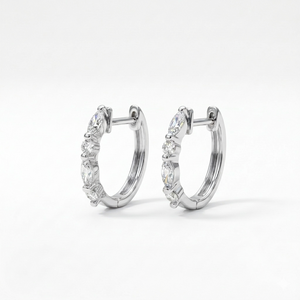 Petite Alterné Marquise & Round Lab Diamond Hoop Earrings in 18K Gold