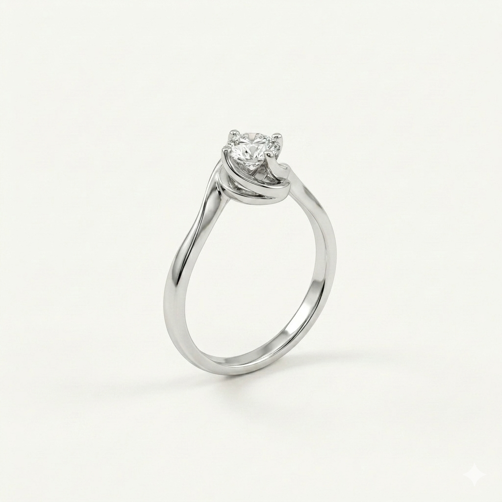 Swirling 4 Prong Ring
