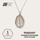 Atlantic Wave Pendant with Crystal From Europe, Crystal Pendant, Gold, Crystal From Europe, One-Year Warranty - Jewellery Direct Factory in alabaster background