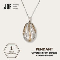 Atlantic Wave Pendant with Crystal From Europe, Crystal Pendant, Gold, Crystal From Europe, One-Year Warranty - Jewellery Direct Factory in alabaster background