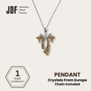 Sparkling Ribbon Bowknot Pendant, Pendant, Gold, Crystals from Europe, One-Year Warranty - Jewellery Direct Factory in alabaster background