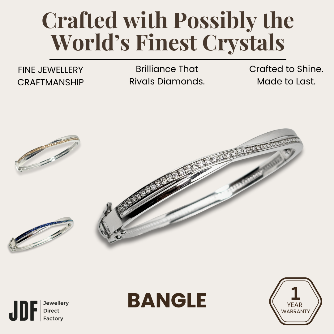 Grace Hinge Bangle with European Crystals