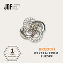 Spinning Petal Brooch with Crystals from Europe, Brooch, Gray, Crystals from Europe, One-Year Warranty - Jewellery Direct Factory in alabaster background