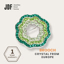 Minimalist Floral Brooch with Crystal From Europe, Brooch, Green, Crystals from Europe, One-Year Warranty - Jewellery Direct Factory in alabaster background