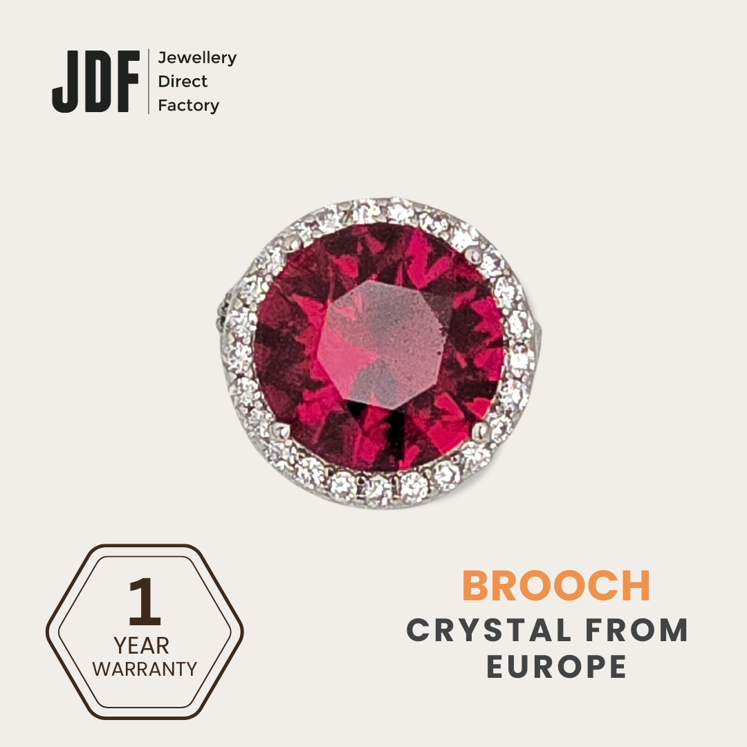 Round Brooch with Halo Design