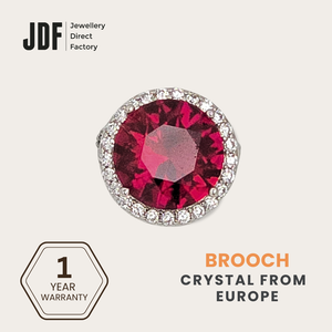 Round Brooch with Halo Design