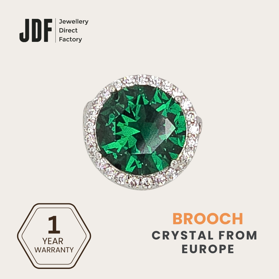 Round Brooch with Halo Design