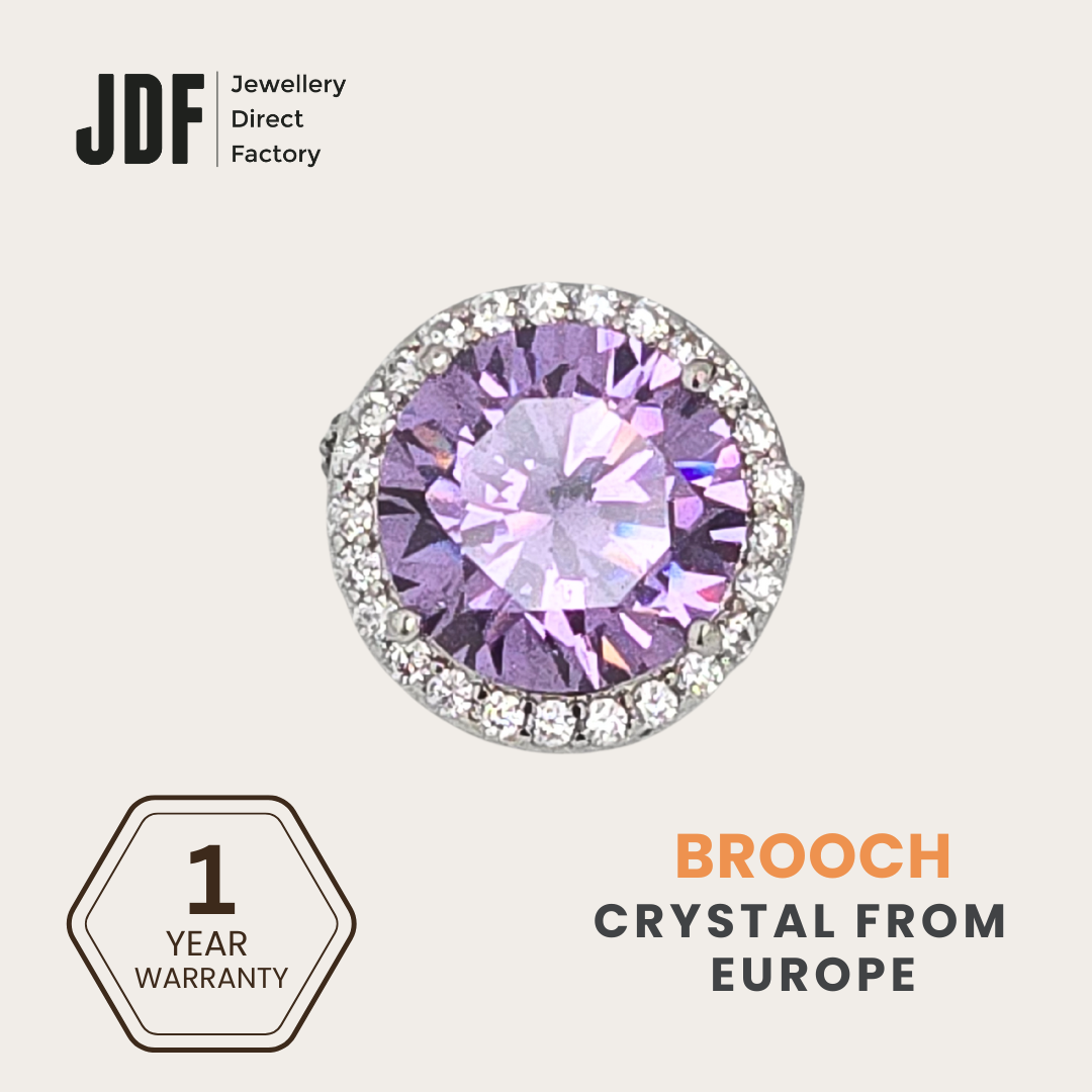 Round Brooch with Halo Design