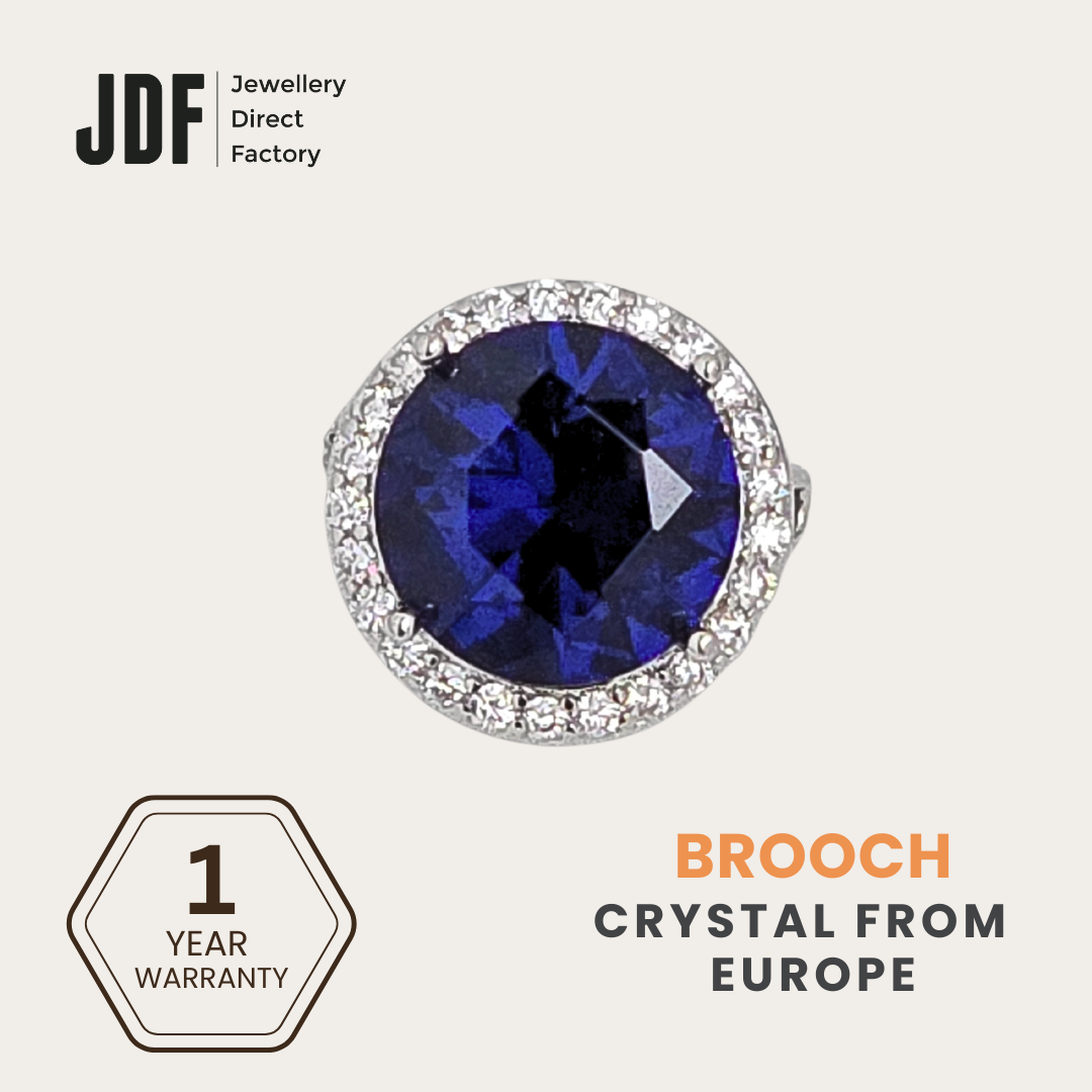 Round Brooch with Halo Design