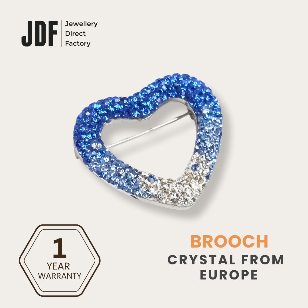 True Love Heart Brooch with European Crystals