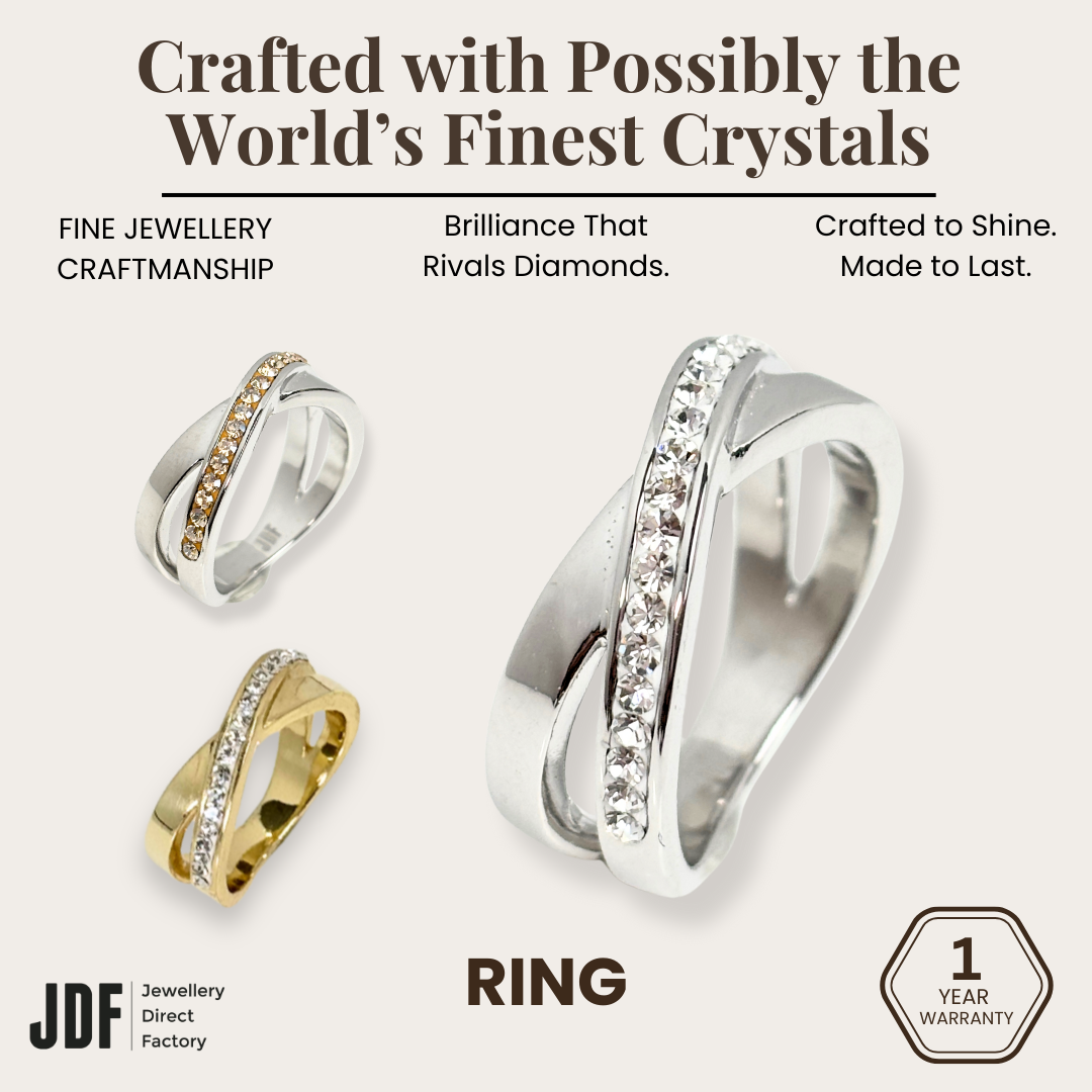 Infinity Crystal Embrace Ring with Crystal From Europe