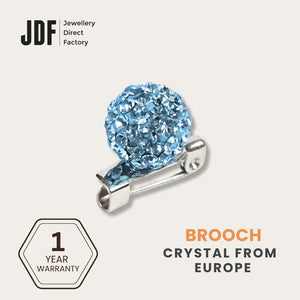 Lollipop Brooch with Crystal From Europe, Brooch, Light Blue, Crystals from Europe, One-Year Warranty - Jewellery Direct Factory in alabaster background