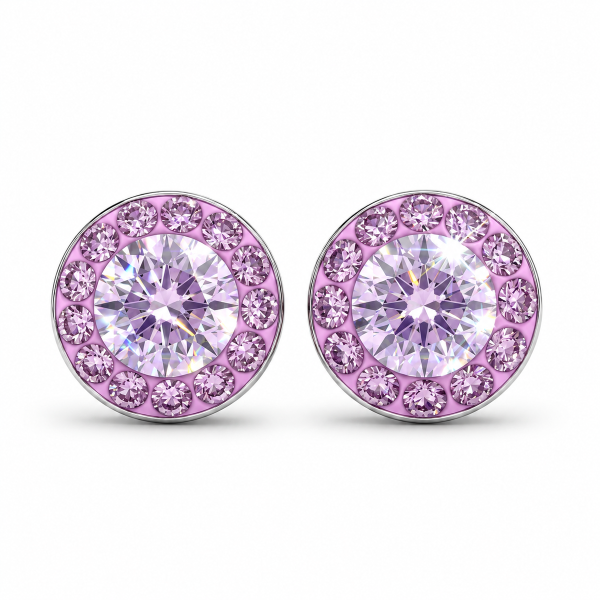 Mini Halo Round Stud with Crystals from Europe