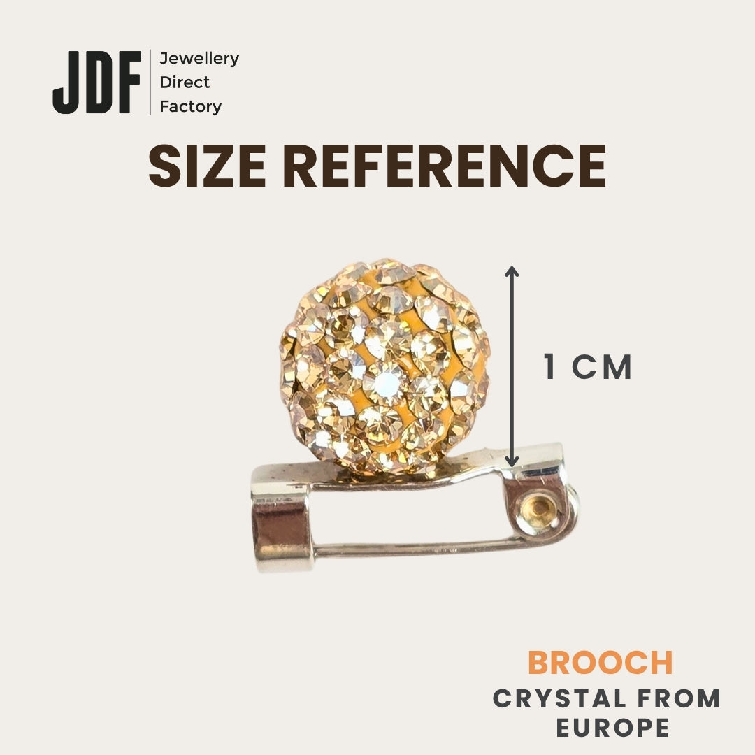 Lollipop Brooch with Crystal From Europe, Brooch, Size Reference, Crystals from Europe, One-Year Warranty - Jewellery Direct Factory in alabaster background