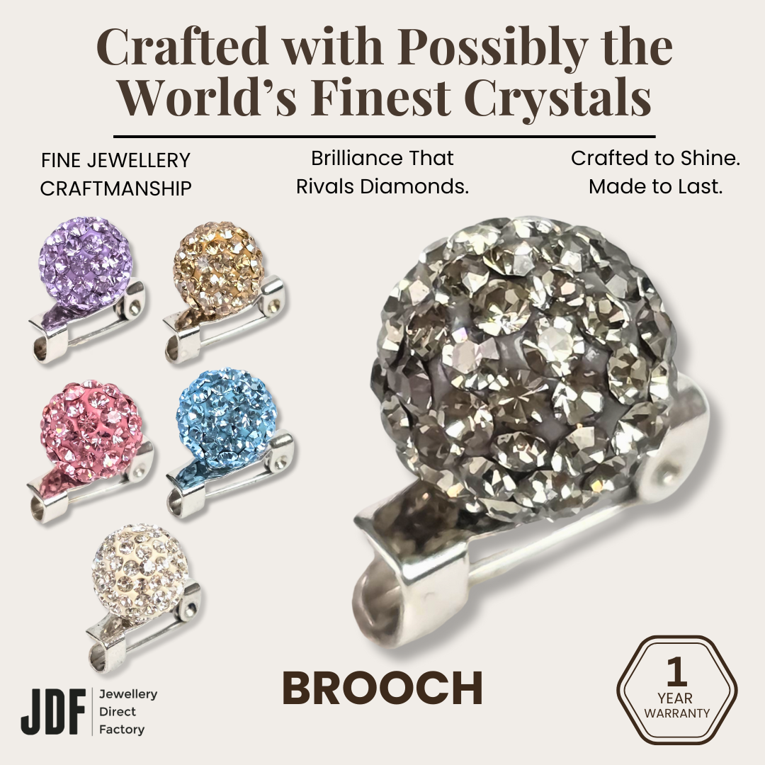 Lollipop Brooch with Crystal From Europe, Brooch, Beige, Light Purple, White, Light Blue, Pink, Gray, Crystals from Europe, One-Year Warranty - Jewellery Direct Factory in alabaster background