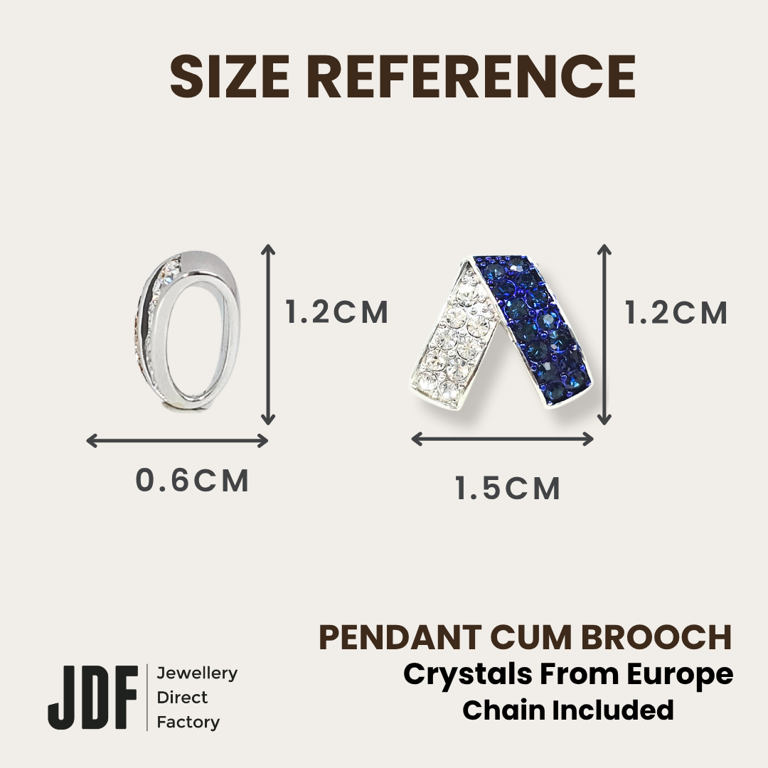 Modern Interlocking Geometric Pendant, Pendant, Size Reference, Crystals from Europe, One-Year Warranty - Jewellery Direct Factory in alabaster background