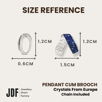 Modern Interlocking Geometric Pendant, Pendant, Size Reference, Crystals from Europe, One-Year Warranty - Jewellery Direct Factory in alabaster background