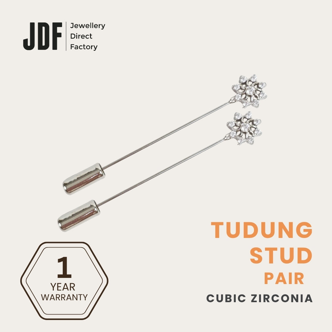 Exclusive Octagon-Shaped Tudung Stud with Cubic Zirconia
