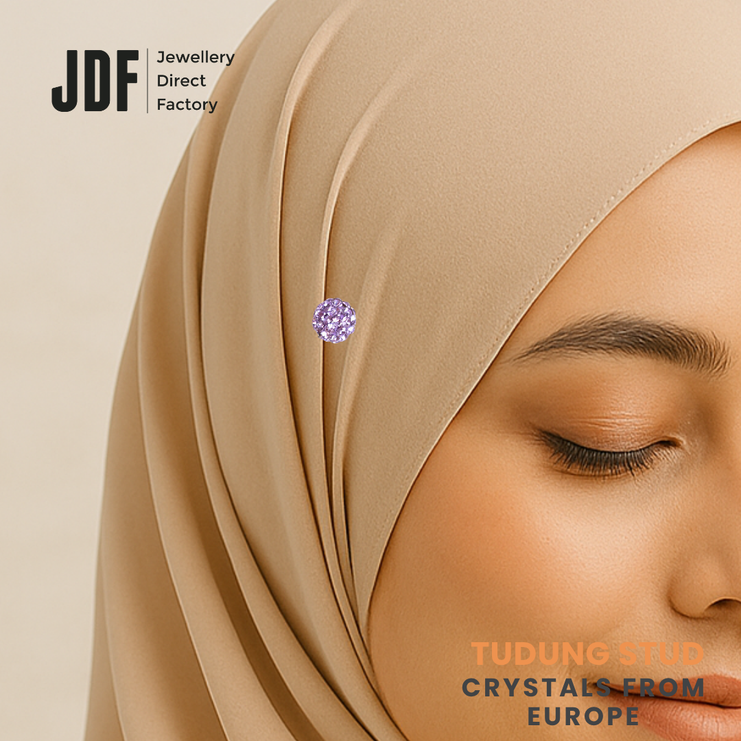 Lollipop Tudung Stud with Crystals from Europe