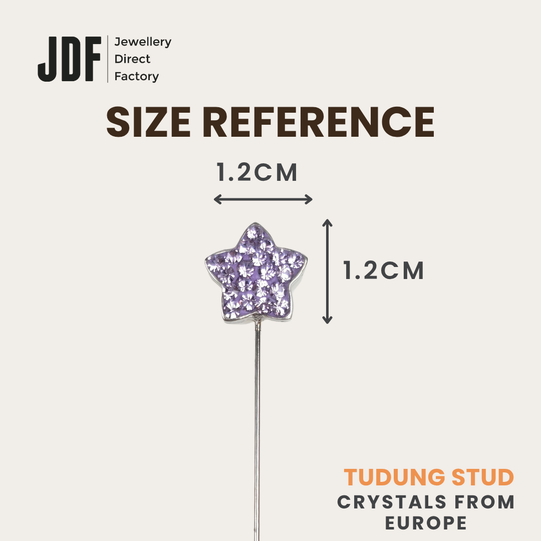 Shining Star Tudung Stud with Crystals From Europe