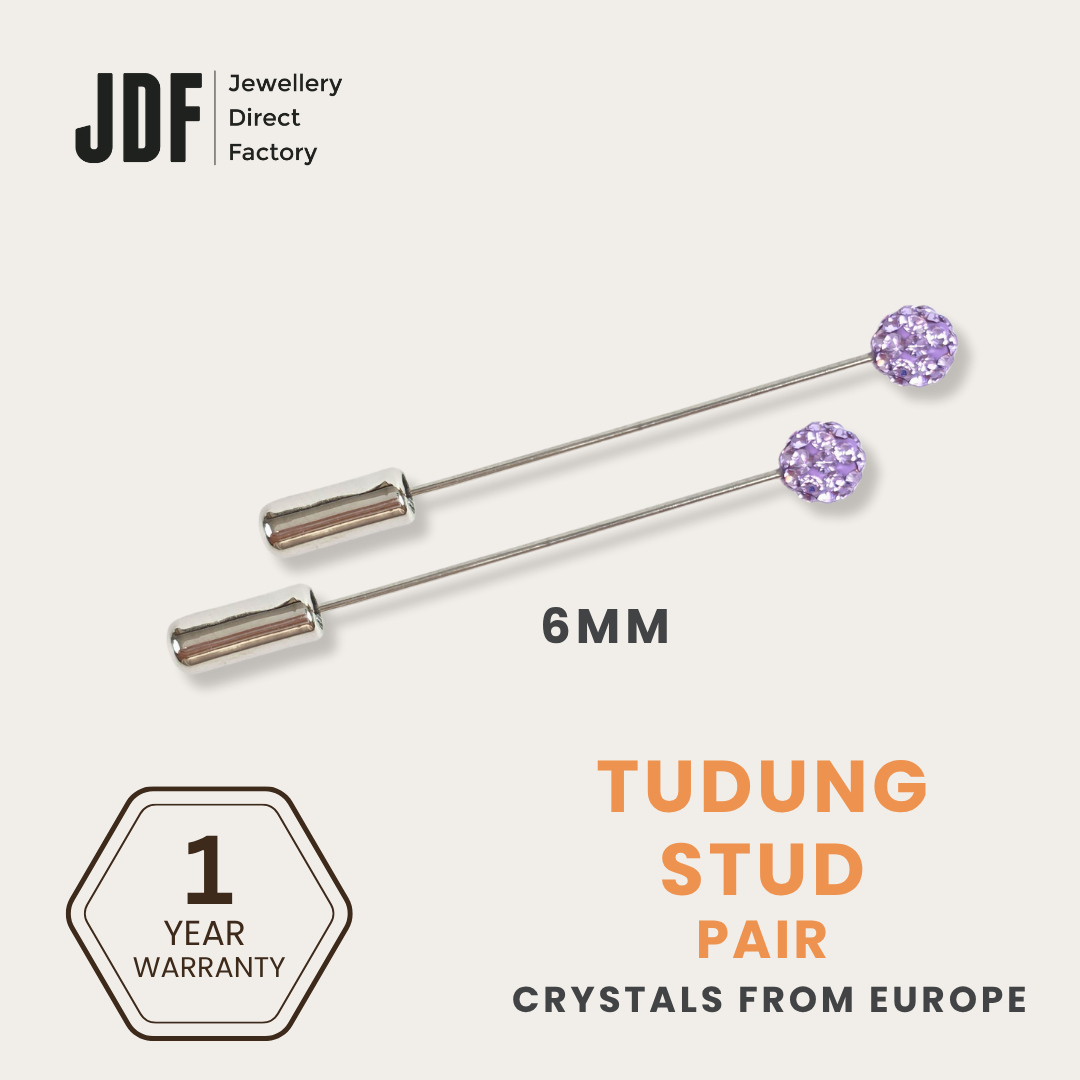 6mm Lollipop Tudung Stud with Crystals From Europe