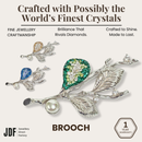 Pearl Leaves Brooch with Crystal From Europe, Brooch, Blue, Beige, Green, Crystals from Europe, One-Year Warranty - Jewellery Direct Factory in alabaster background