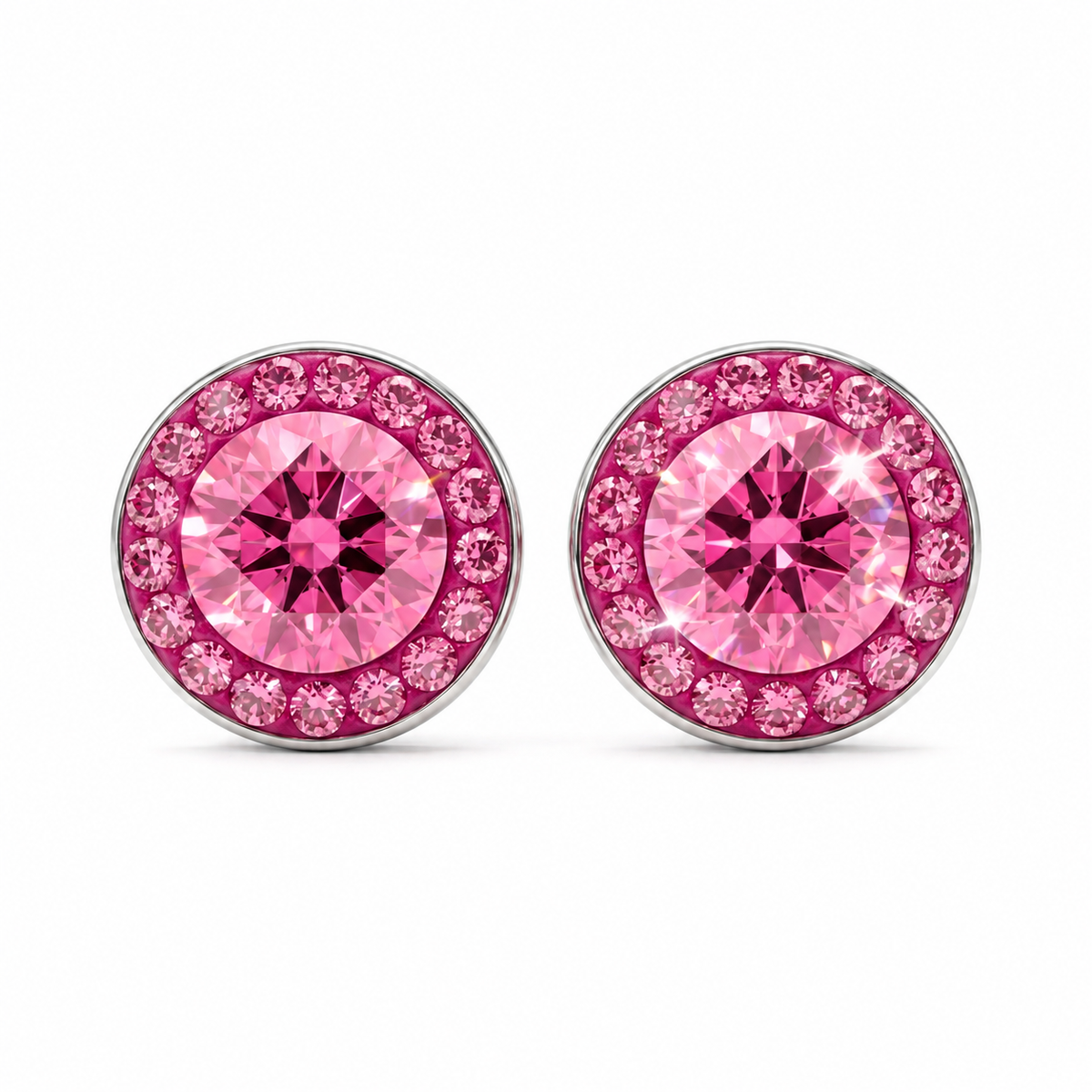 Mini Halo Round Stud with Crystals from Europe