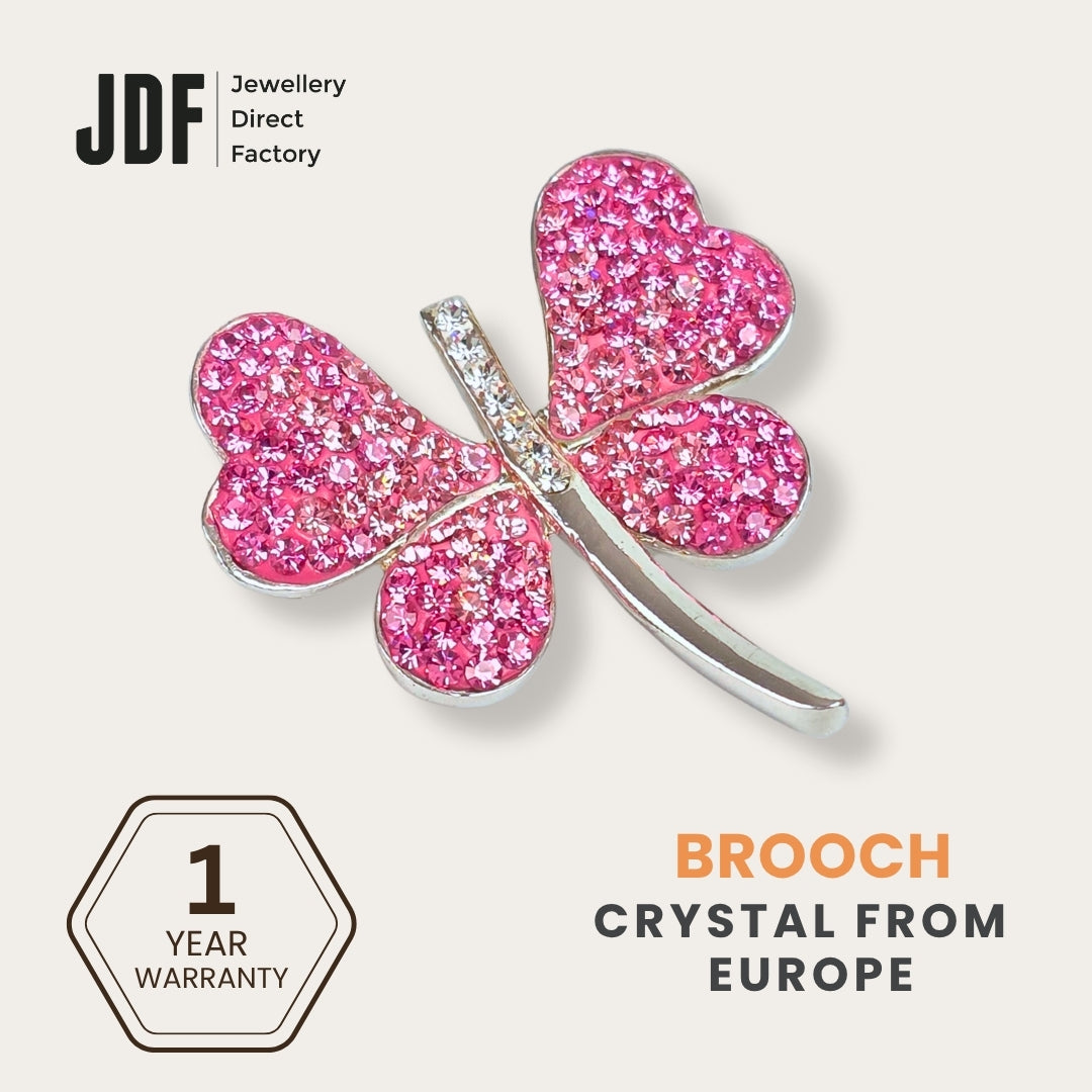 Butterfly Brooch with Crystals from Europe, Brooch, Pink, Crystals from Europe, One-Year Warranty - Jewellery Direct Factory in alabaster background