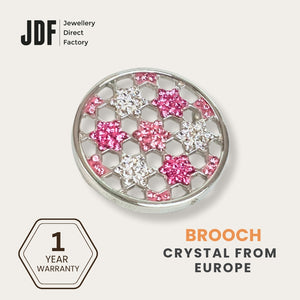 Celestial Star Chain Brooch with European Crystals, Brooch, Pink, Crystals from Europe, One-Year Warranty - Jewellery Direct Factory in alabaster background