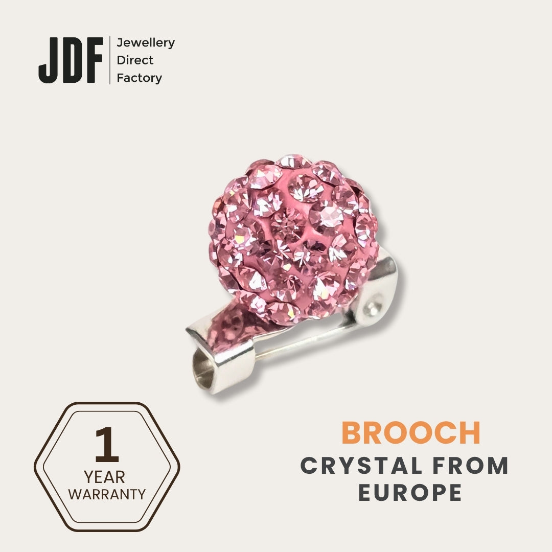 Lollipop Brooch with Crystal From Europe, Brooch, Pink, Crystals from Europe, One-Year Warranty - Jewellery Direct Factory in alabaster background