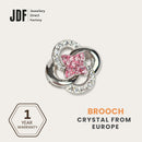 Spinning Petal Brooch with Crystals from Europe, Brooch, Pink, Crystals from Europe, One-Year Warranty - Jewellery Direct Factory in alabaster background