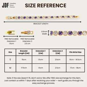 Princess Lover Bracelet with Cubic Zirconia, Bracelet, Size Reference, Cubic Zirconia, One-Year Warranty - Jewellery Direct Factory in alabaster background