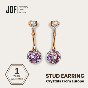 8mm Lollipop Dangling Earring with Crystals from Europe