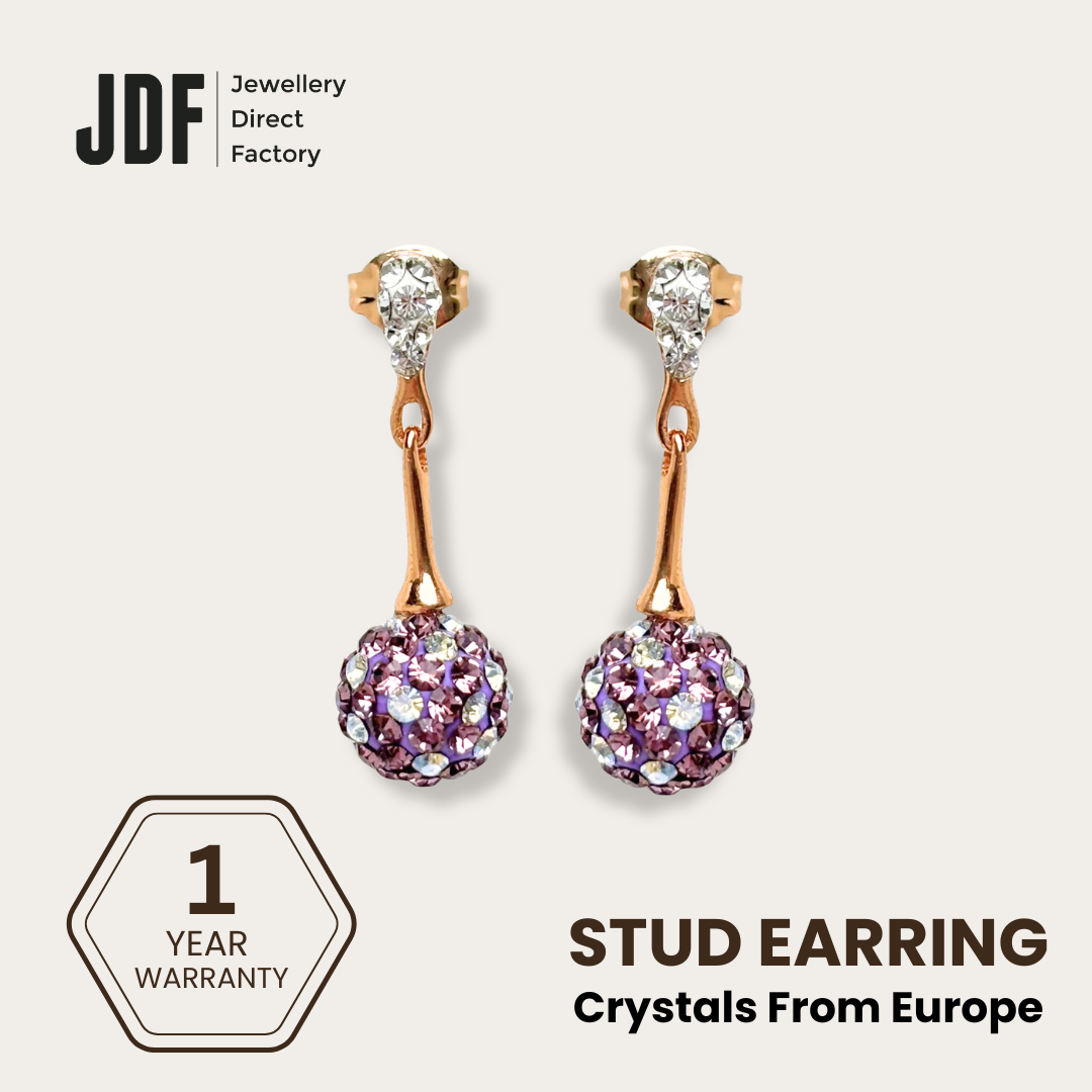 8mm Lollipop Dangling Earring with Crystals from Europe