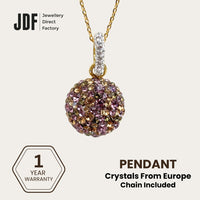 Elegant Dome Pendant with Crystal From Europe, Crystal Pendant, Purple, Crystal From Europe, One-Year Warranty - Jewellery Direct Factory in alabaster background