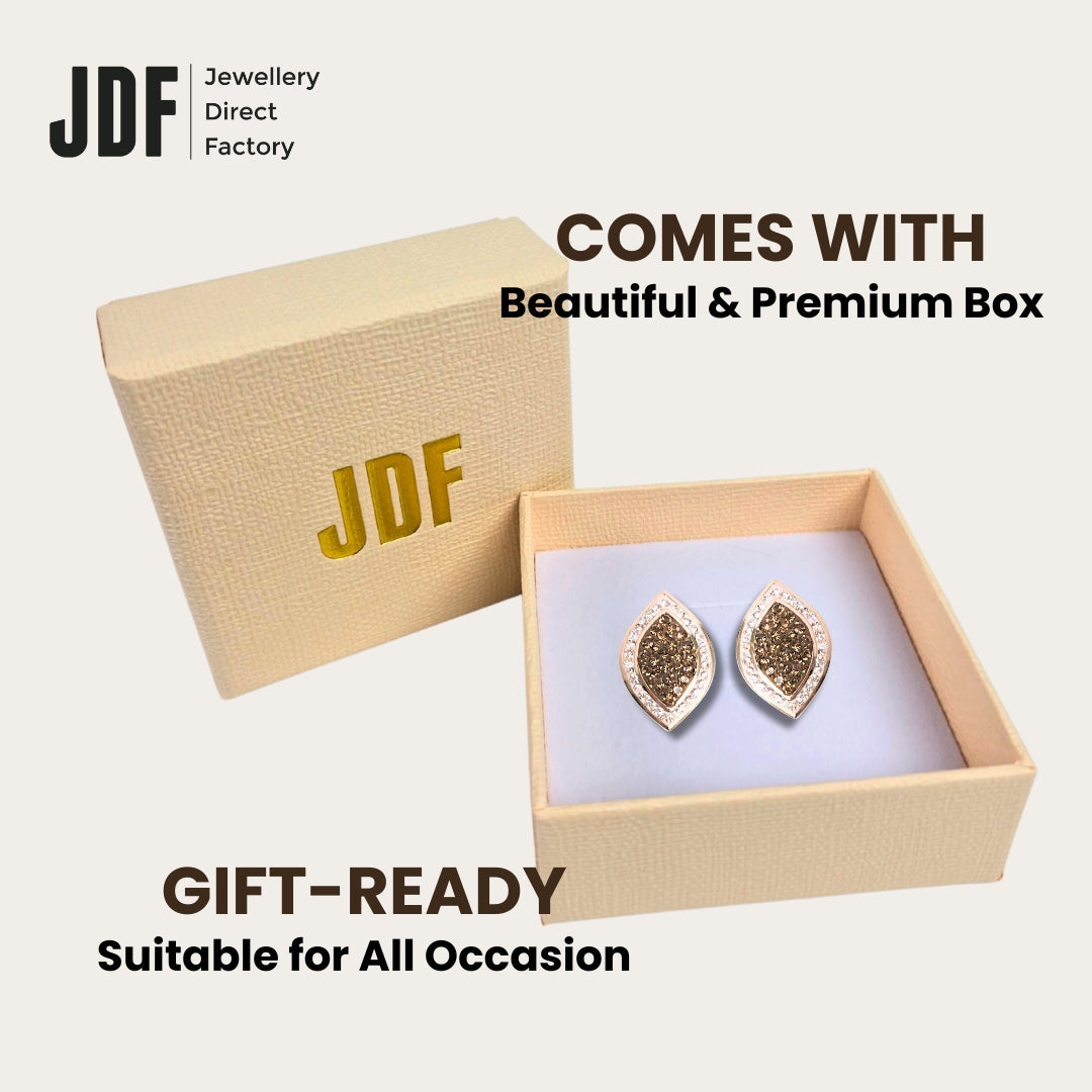 Radiant Marquise Earrings with Crystal From Europe, Crystal Earrings, Packaging Display, Crystal From Europe, One-Year Warranty - Jewellery Direct Factory in alabaster background